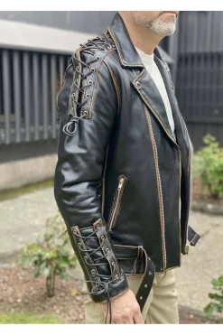 cazadora motera mdp 1259 brown