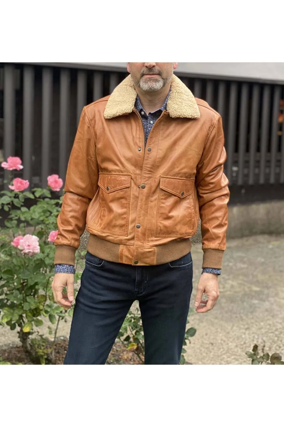cazadora piel mdp a2 tan