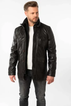chaqueta de Cuero Hombre Mauritius cassimo dark brown 1201 0792