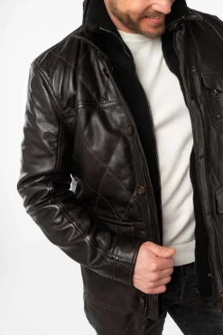 chaqueta de Cuero Hombre Mauritius cassimo dark brown 1201 0792