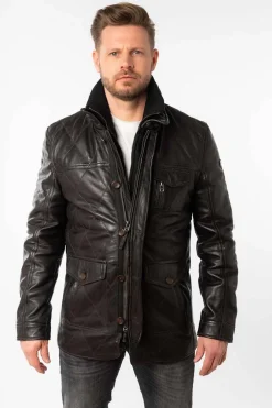 chaqueta de Cuero Hombre Mauritius cassimo dark brown 1201 0792