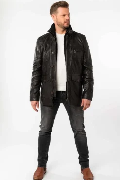 chaqueta de Cuero Hombre Mauritius cassimo dark brown 1201 0792