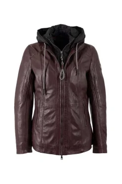 chaqueta de Cuero Mujer mauritius taja 1101 0785 burgundy