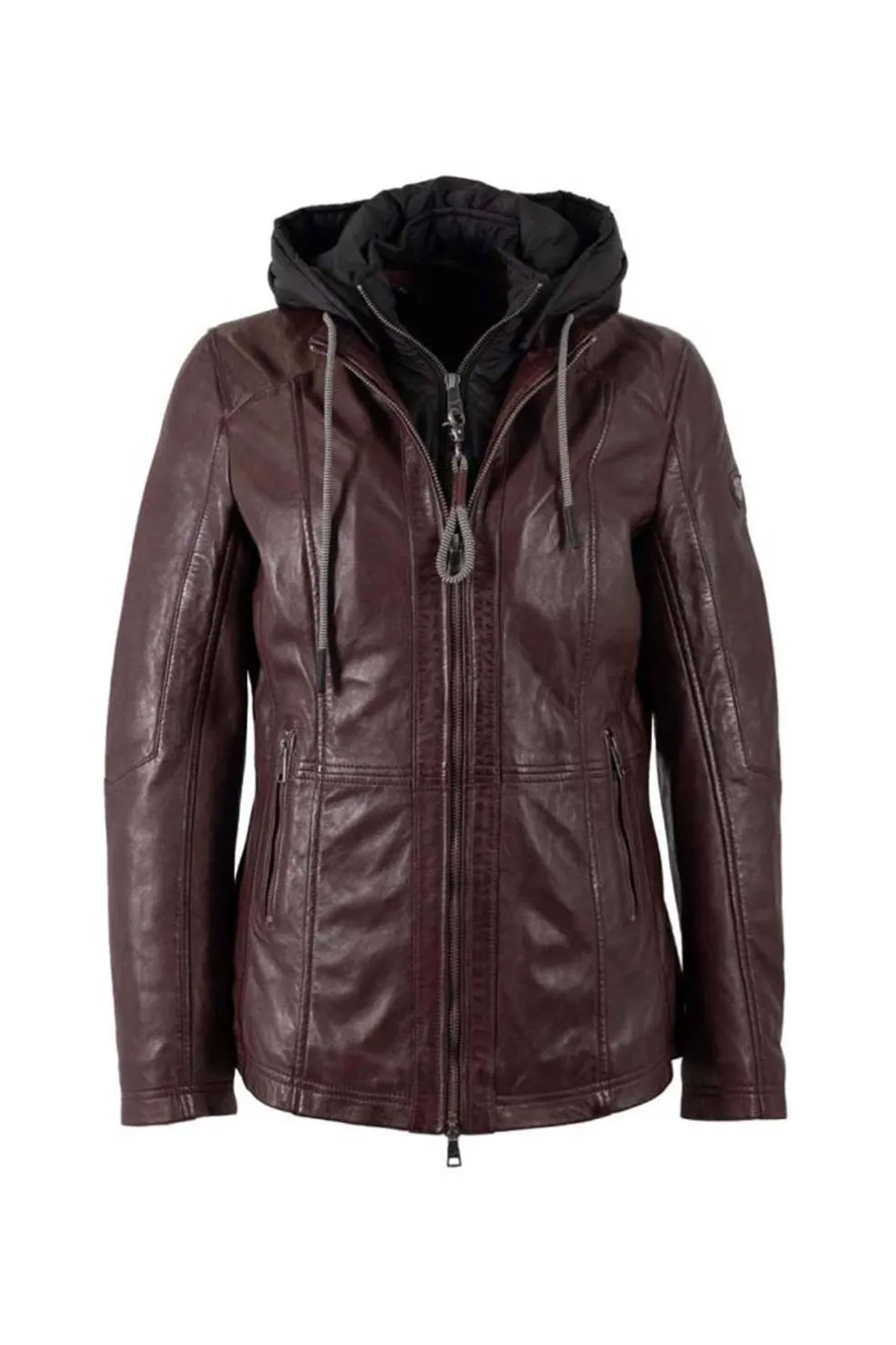 chaqueta de Cuero Mujer mauritius taja 1101 0785 burgundy