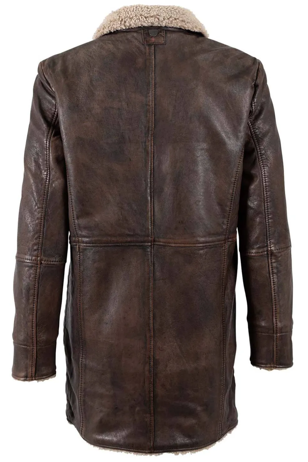 chaqueton de Cuero Hombre Mauritius grisz antique brown