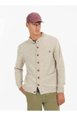 Cárdigan Hombre El Pulpo Jaspeado Bolsillos 11040825563101 Blanco Roto