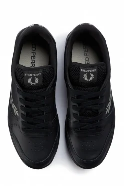 Deportivo Fred Perry B6318 B300 TEXTURED LEATHER Black