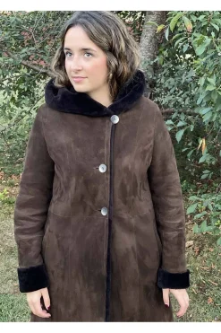 Medinapiel Abrigo piel vuelta con capucha 19009 testa