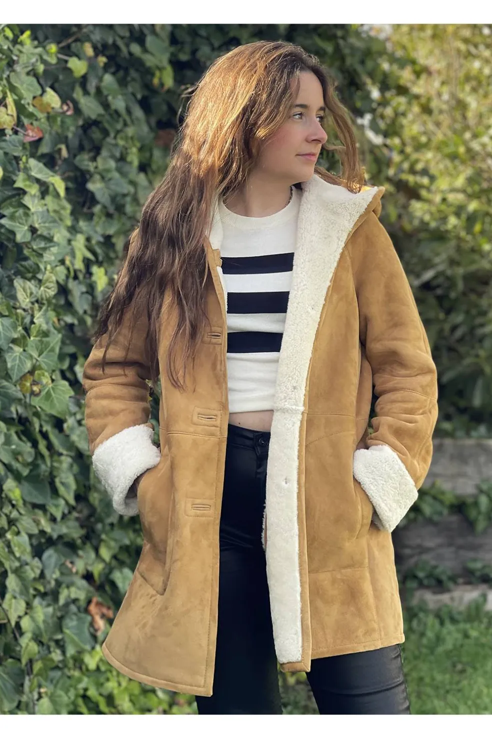 Medinapiel Abrigo Piel Vuelta con capucha 24010 Marlboro