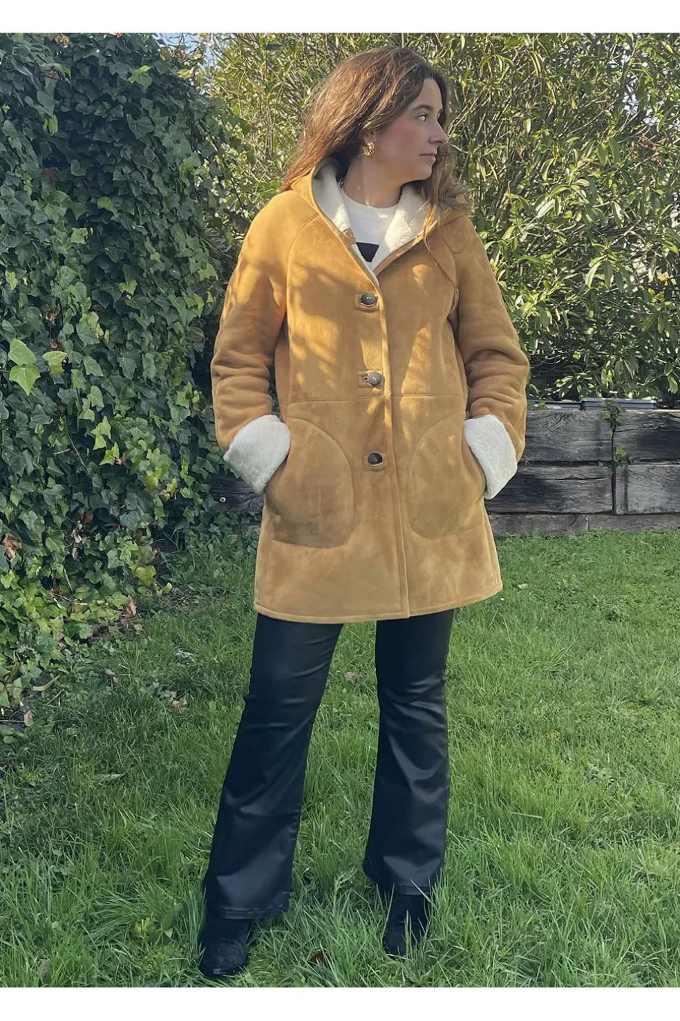 Medinapiel Abrigo Piel Vuelta con capucha 24010 Marlboro