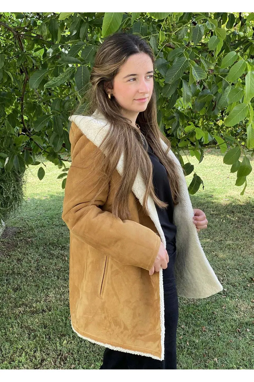 Medinapiel Abrigo Piel Vuelta con capucha 23001 Marlboro werter rizado