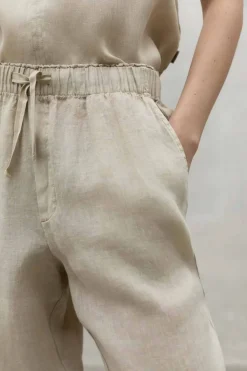 Pantalón de Lino Mujer Ecoalf Indo 008 Whitesand