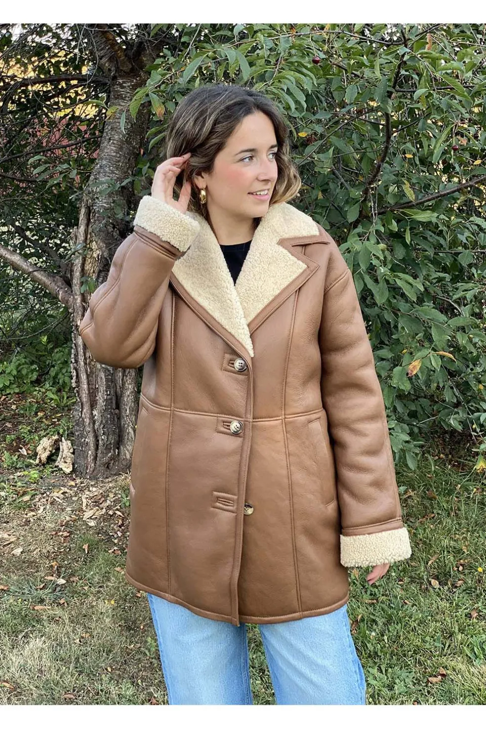 Pelliza de Mujer Medinapiel Piel Vuelta 25007 camel