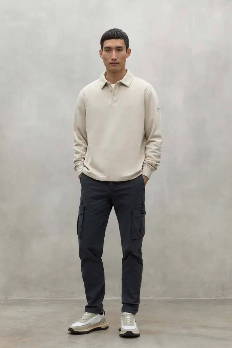 Polo Hombre Ecoalf lucas 241 washed stone