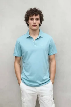 polo Hombre Ecoalf theo 609 aqua green