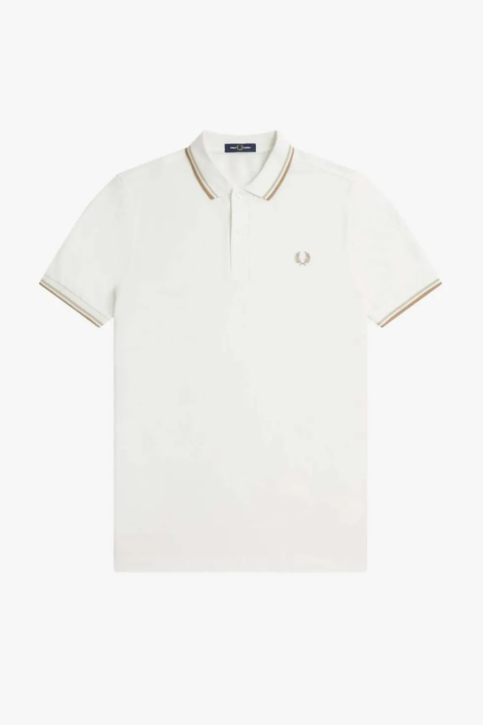 polo hombre Fred Perry m3600 u83 blanco nieve avena gris piedra