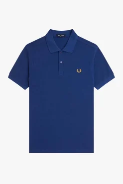 polo hombre Fred Perry m6000 y47 cobalto sombreado panal de abeja