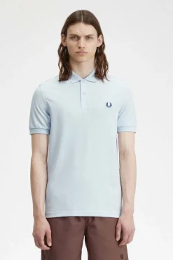 polo hombre Fred Perry m6000 v08 hielo claro azul medianoche