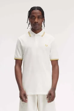 polo hombre Fred Perry m3600 y53 blanco nido de abeja