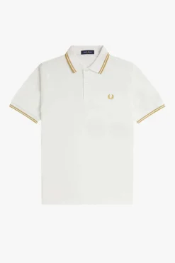 polo hombre Fred Perry m3600 y53 blanco nido de abeja