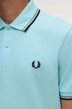 polo hombre Fred Perry m3600 y57 azul menta oliva marino