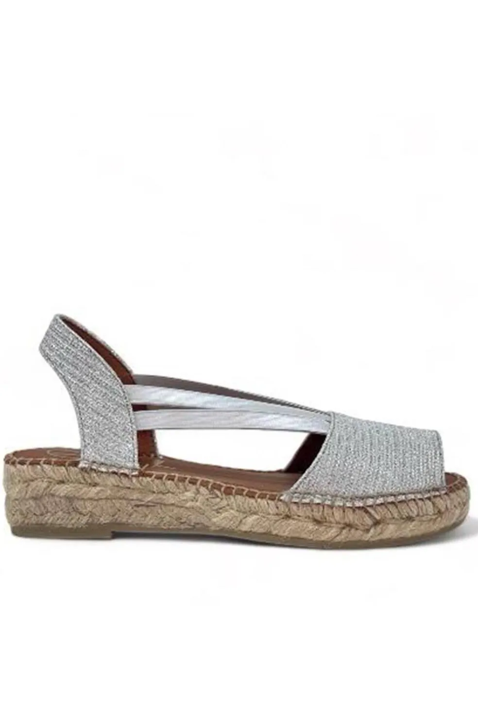 Sandalia Alpargata Viguera 2106 Brillante Plata