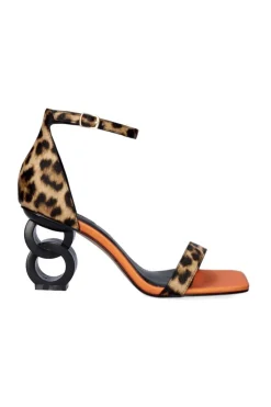 Sandalia Exé Lilian 055 Leopardo Orange Black