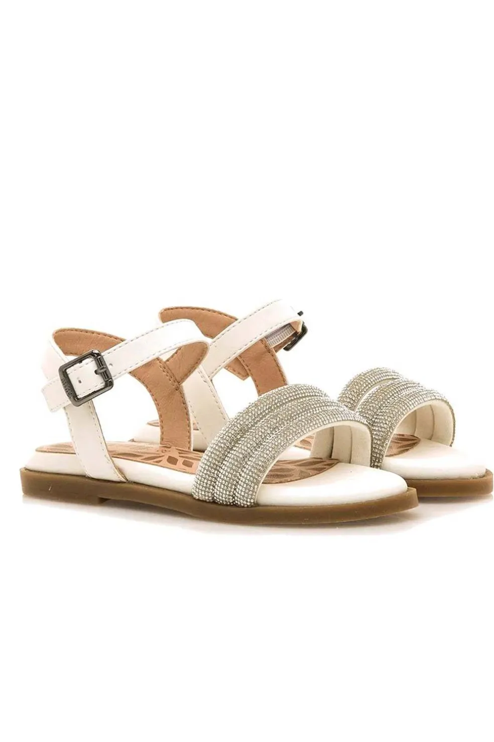 Sandalia Infantil Mustang maria 49086 c57768 strap shine silver