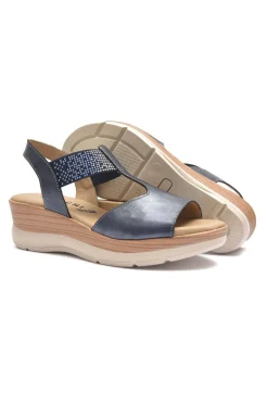 Sandalia Mujer Baerchi 40202 Metalizado marino