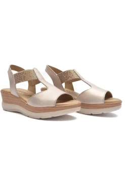 Sandalia Mujer Baerchi 40202 Metalizado champan