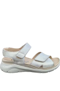 Sandalia Mujer Baerchi Ancho Especial 39701 metalizado beige