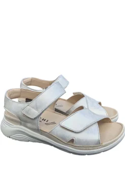 Sandalia Mujer Baerchi Ancho Especial 39701 metalizado beige