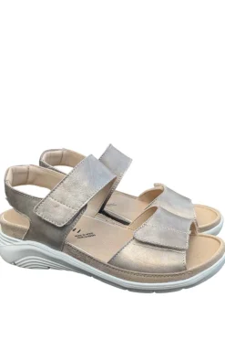 Sandalia Mujer Baerchi Ancho Especial 39700 metalizado taupe