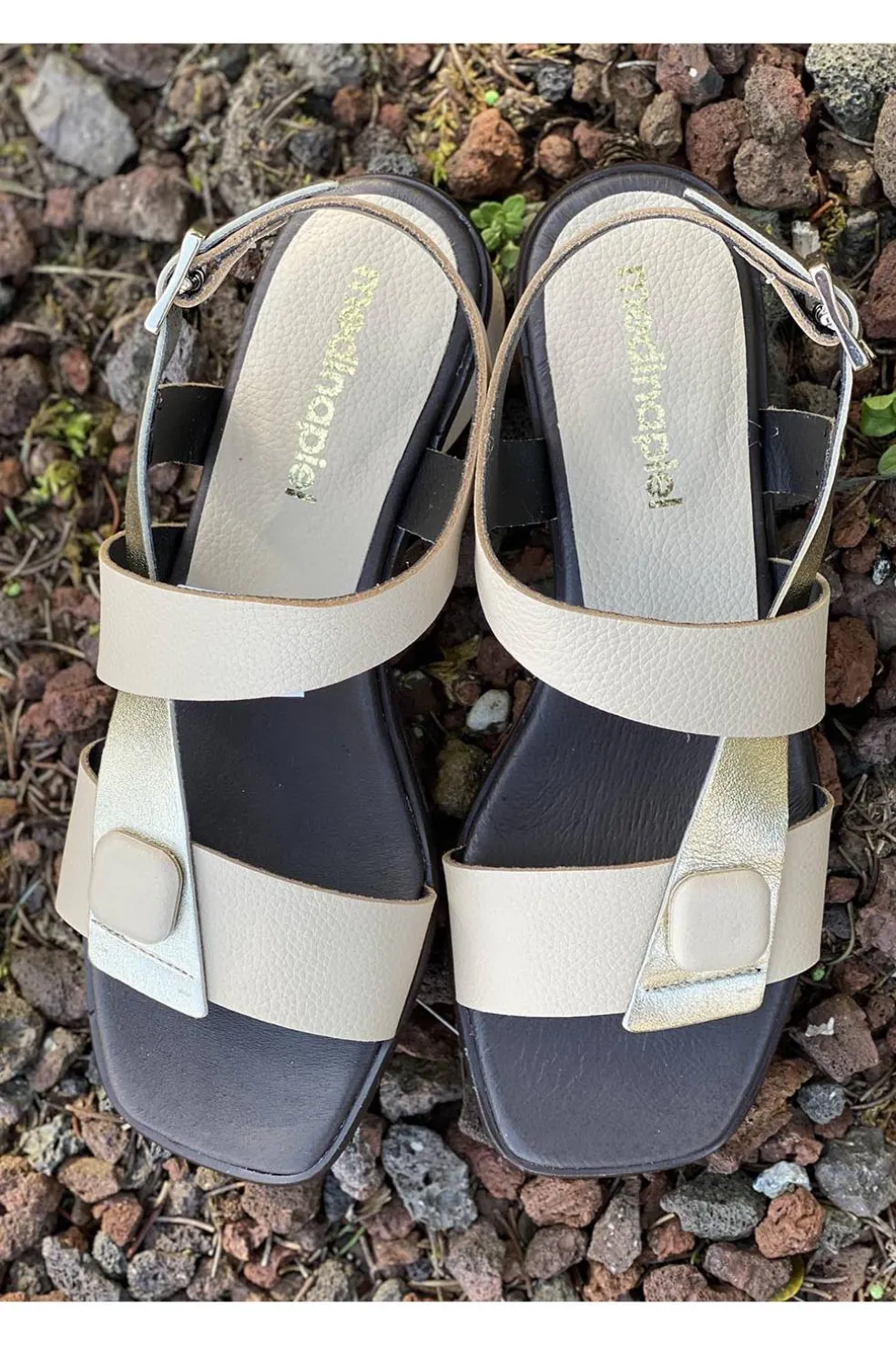 Sandalia Mujer Medinapiel 12542 Desert Adros Metal Champan