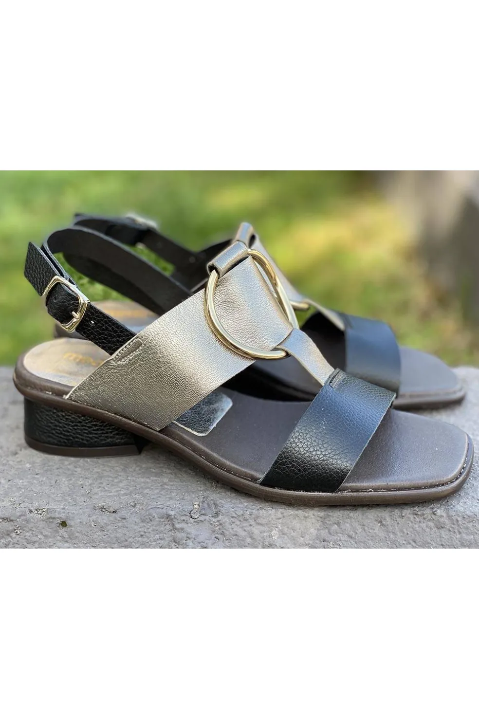 Sandalia Mujer Medinapiel 8571 Negro Metal Acero