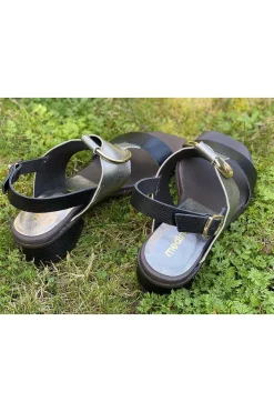 Sandalia Mujer Medinapiel 8571 Negro Metal Acero