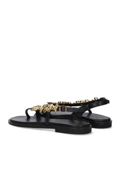 Sandalia Mujer Tsakiris Mallas 577 Chios Leather Black Gold