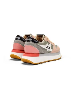 sneakers mujer sun68 z34214 06 grigio chiaro big stargirl printed logo light grey