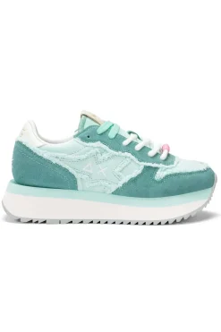 sneakers mujer sun68 z35216 big stargirl canvas 94 acqua