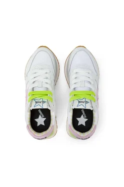 sneakers mujer sun68 z35215 big stargirl spongee logo 0104 bianco rosa