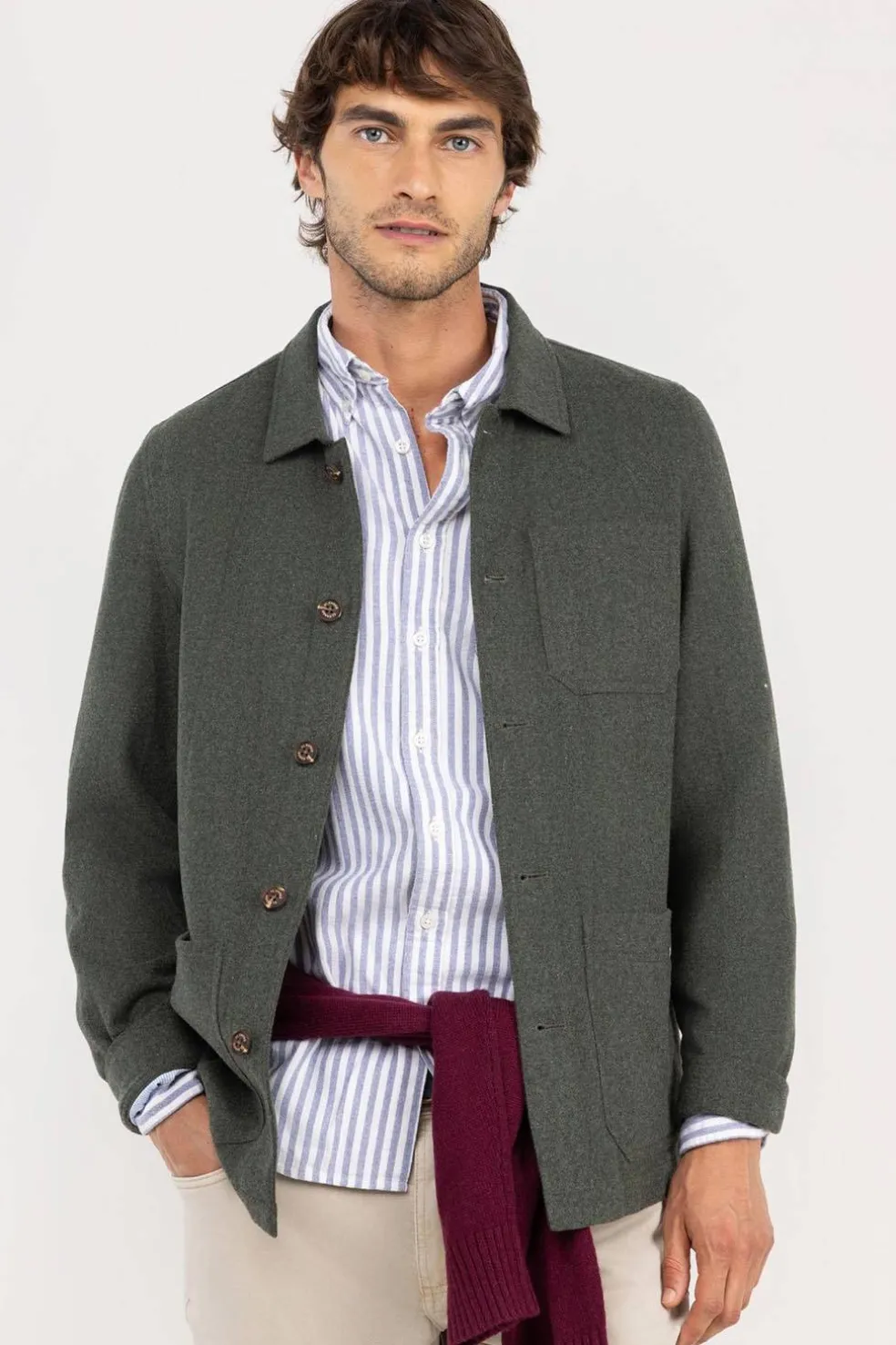 Sobrecamisa Hombre El Ganso Lana 1030W250036 Verde