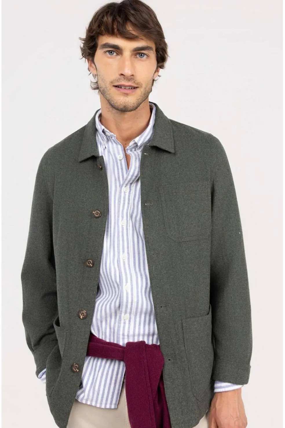 Sobrecamisa Hombre El Ganso Lana 1030W250036 Verde