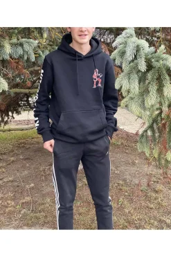 Sudadera black hoodie bomber