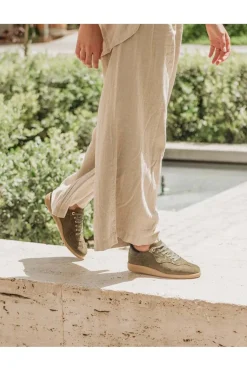 Zapatilla Mujer Popa Piel Imperial Verde