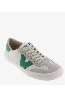 Zapatilla Victoria 1186100 olmo barefoot efecto piel y serraje verde