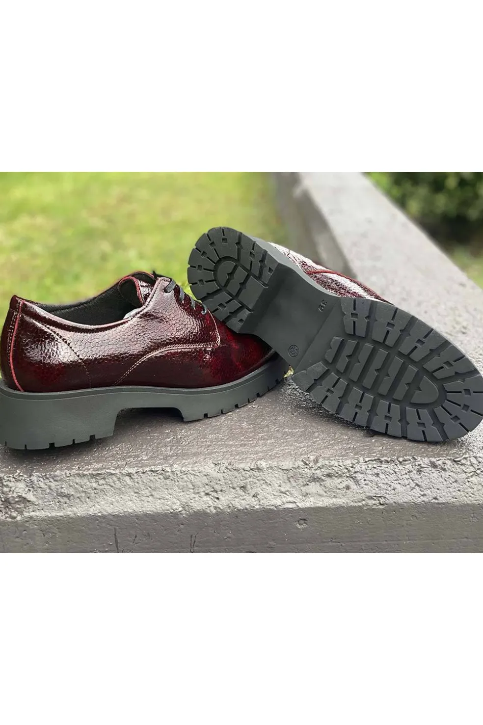 Zapato mujer Baerchi Rebeca 52250 Charol Grabado Burdeos