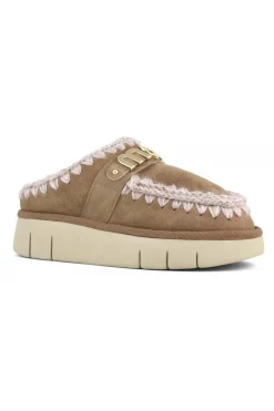 zueco Mou bounce clog metal logo fw531001a pink brown