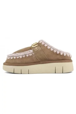 zueco Mou bounce clog metal logo fw531001a pink brown